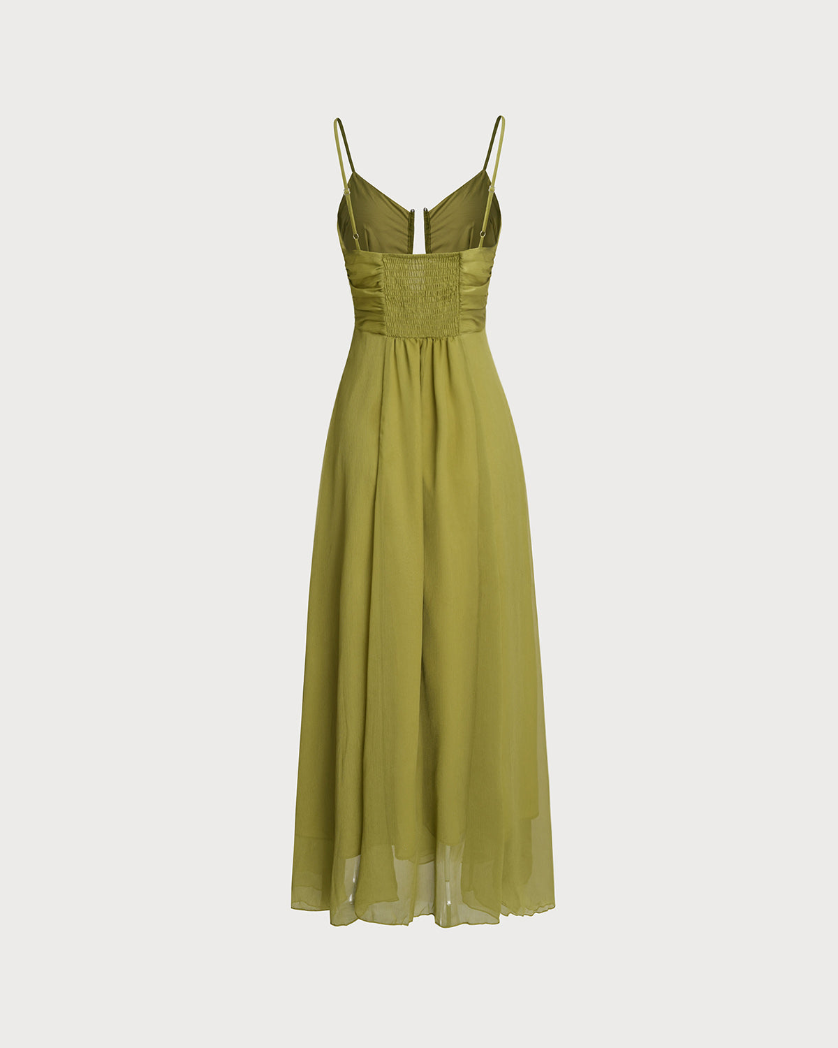 Green Flowy Slip Maxi Dress